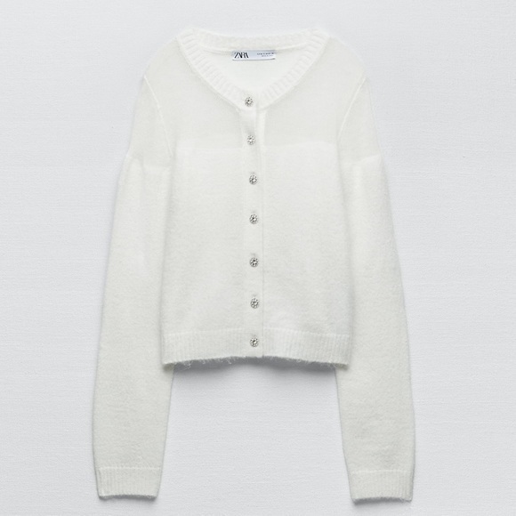 ZARA Jewel button knit cardigan 9598 197 - Picture 14 of 16